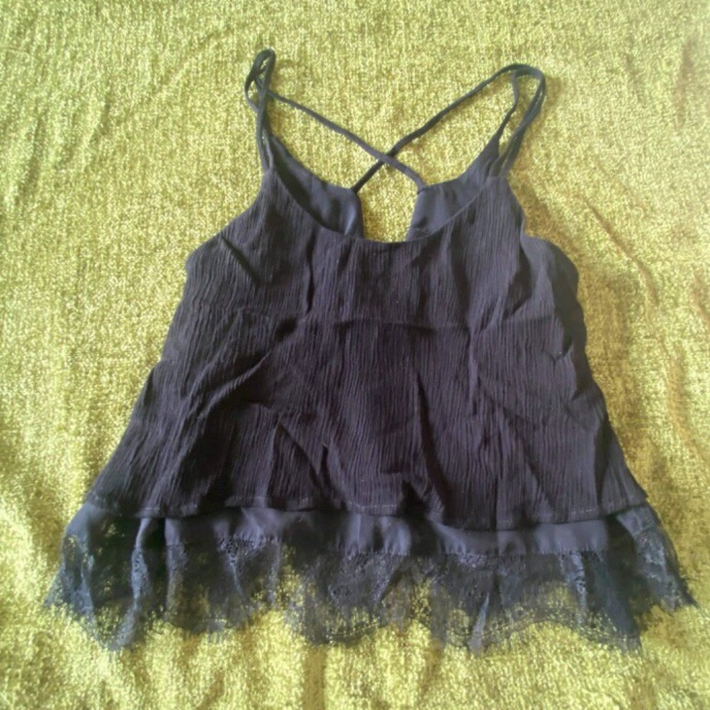 Forever 21 textured top with lace underlay